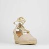 Donna Barca | Espadrillas Tacco 8 Cm Camoscio Beige