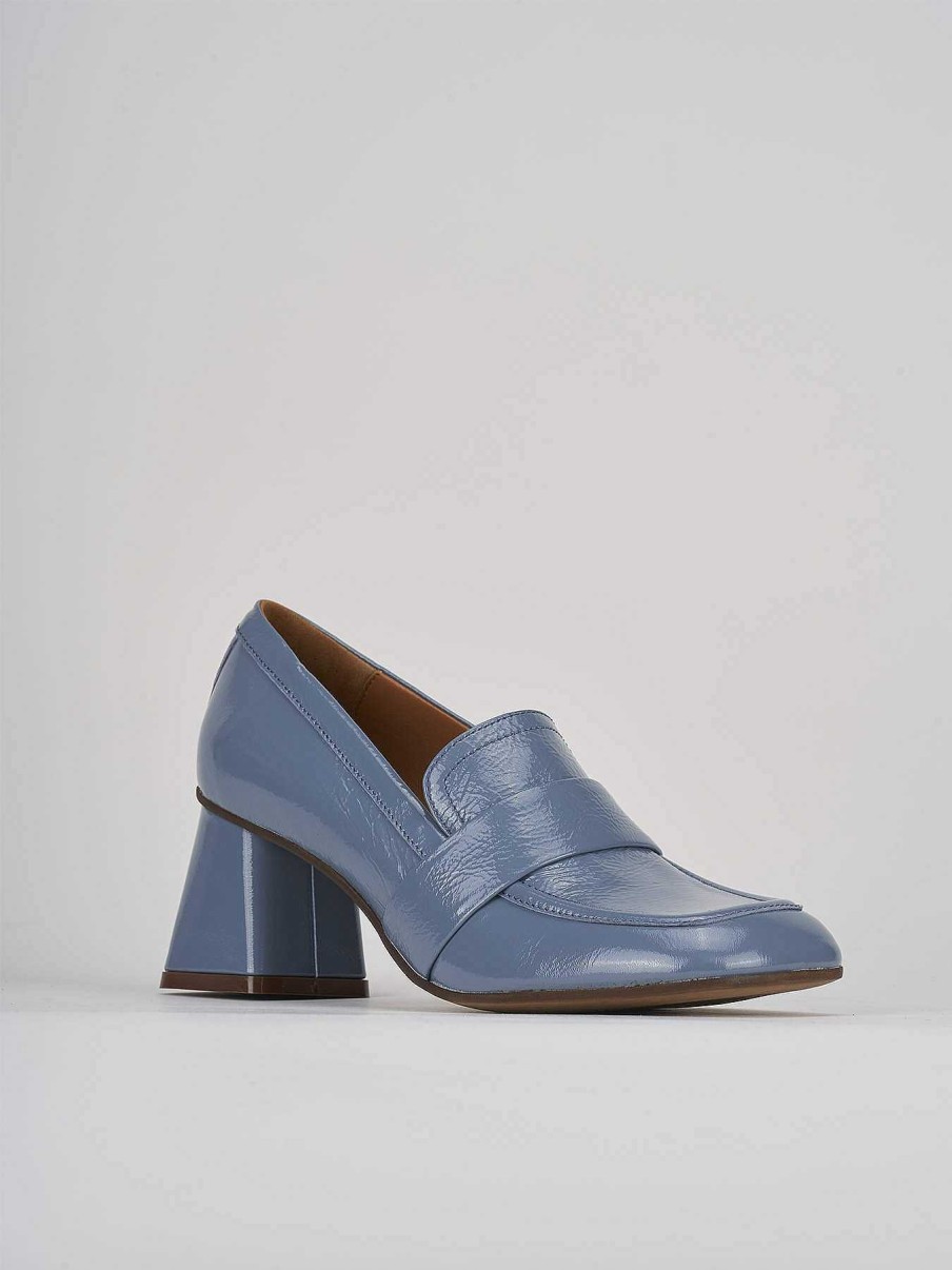 Donna Barca | Mocassino Tacco 6 Cm In Pelle Blu