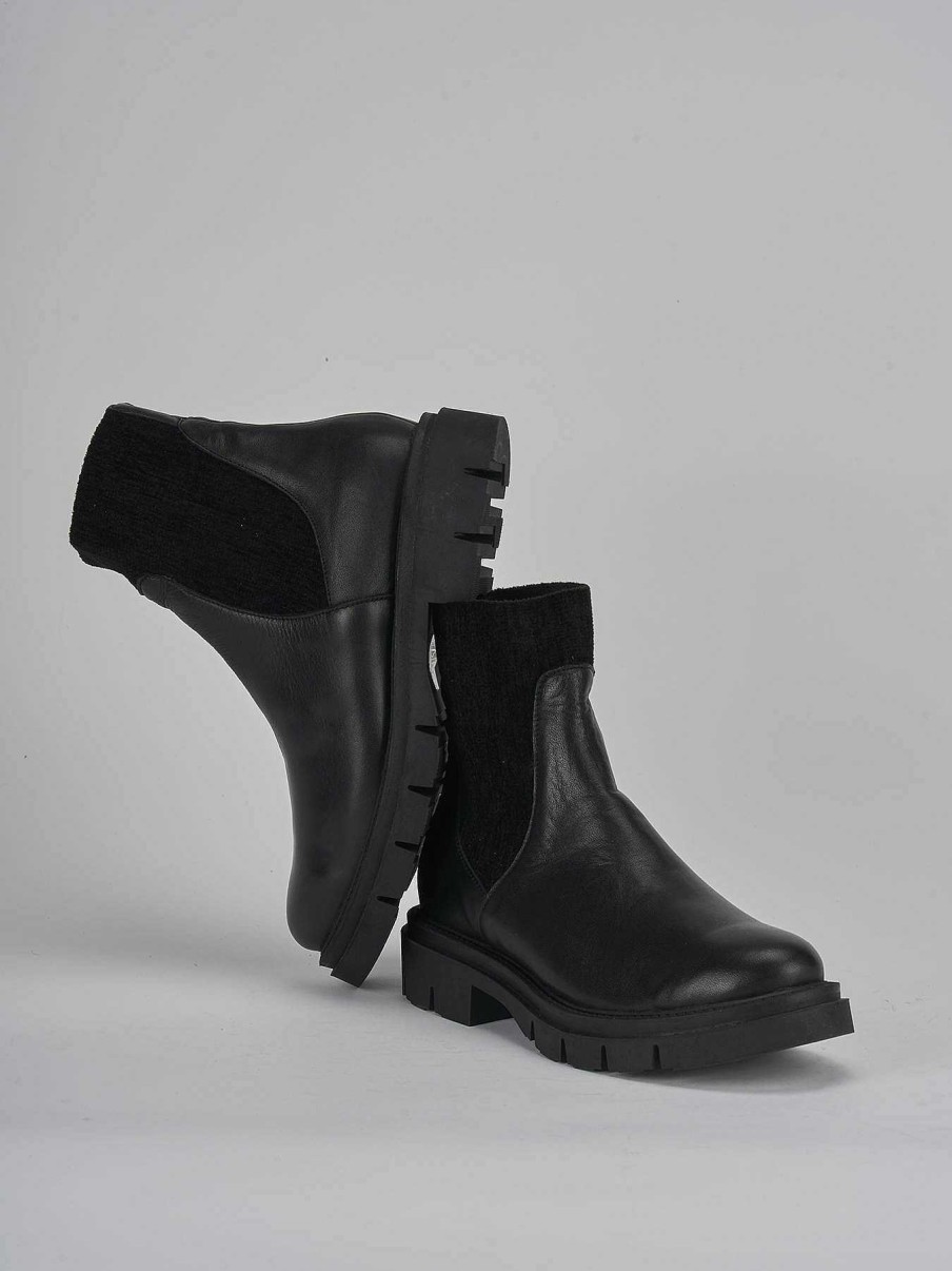 Donna Barca | Stivaletti Tacco Basso Tacco 4 Cm In Pelle Nera