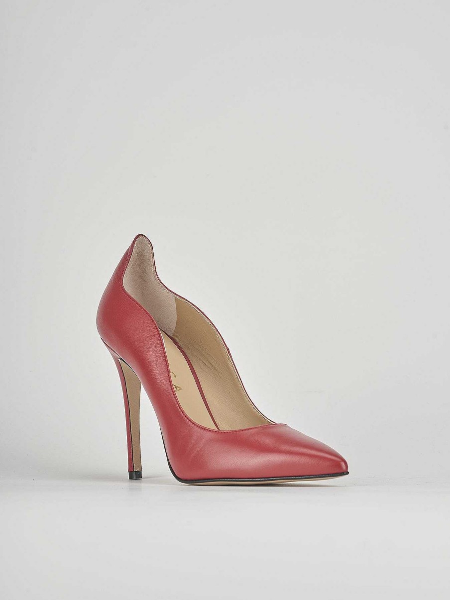 Donna Barca | Decollete Tacco 9 Cm In Pelle Rossa