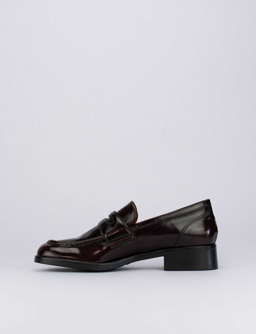 Donna Barca | Mocassino Tacco 2 Cm In Pelle Bordeaux