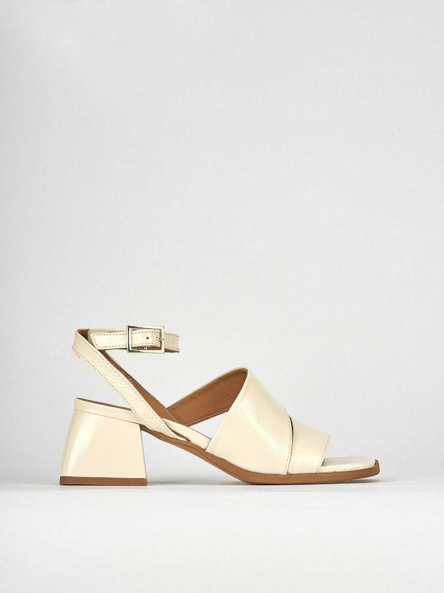 Donna Barca | Sandali Tacco Alto Tacco 5 Cm In Pelle Beige