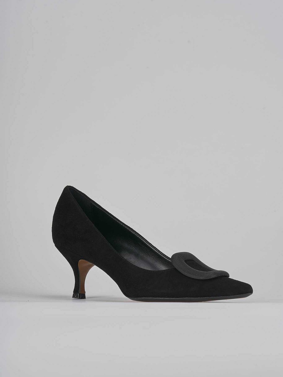 Donna Barca | Decollete Tacco 5 Cm In Camoscio Nero