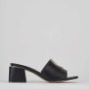 Donna Barca | Pantofole Tacco 5 Cm In Pelle Nera