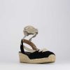 Donna Barca | Espadrillas Tacco 3 Cm In Camoscio Nero