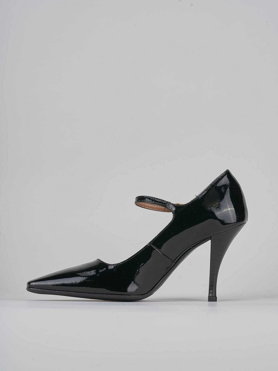 Donna Barca | Decollete Tacco 9 Cm In Vernice Nera