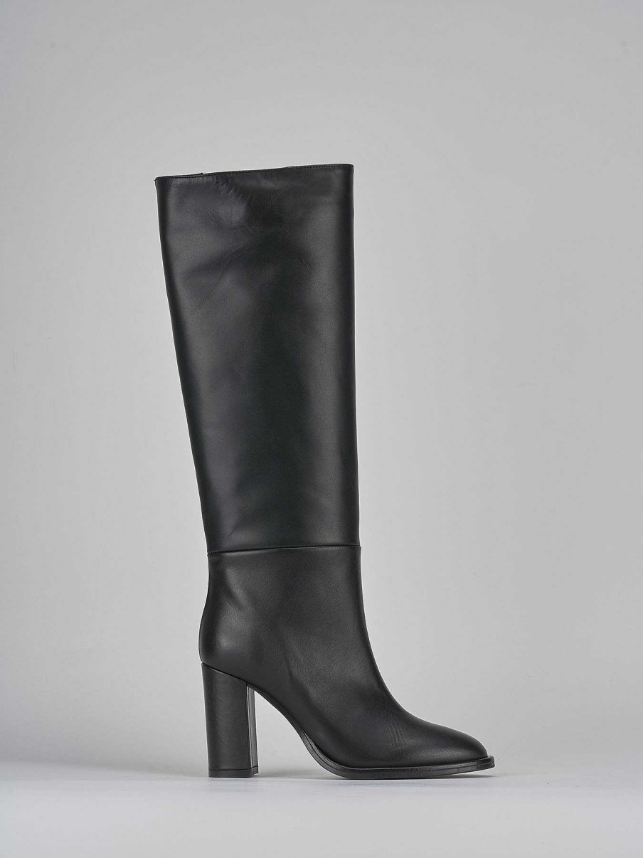 Donna Barca | Stivali Tacco 9Cm Pelle Nero