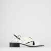 Donna Barca | Sandali Tacco Alto Tacco 5 Cm In Pelle Bianca