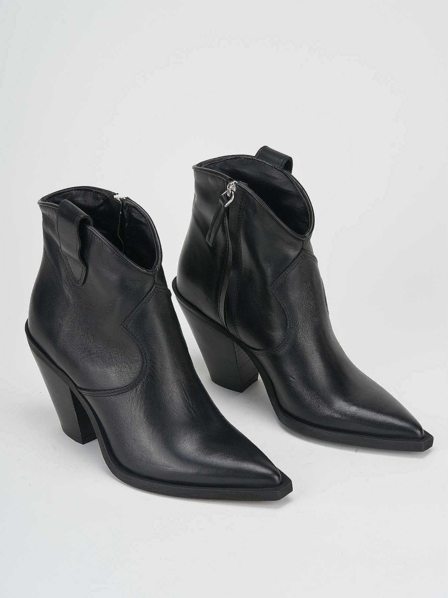 Donna Barca | Stivaletti Tacco Basso Tacco 4 Cm In Pelle Nera