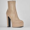 Donna Barca | Stivaletti Tacco Alto Tacco 13 Cm In Pelle Beige