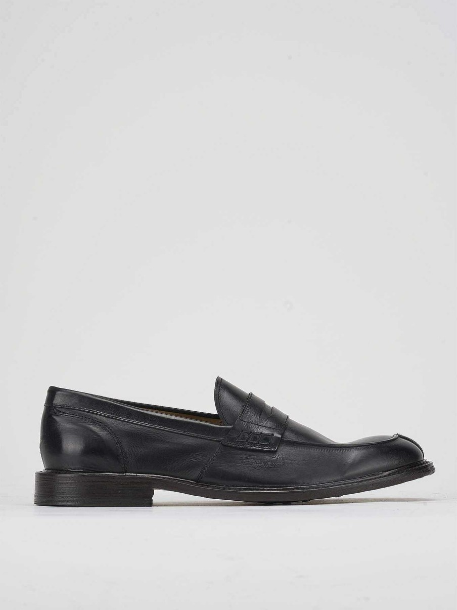 Uomo Barca | Mocassini Tacco 1 Cm In Pelle Nera