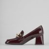 Donna Barca | Mocassino Tacco 5 Cm In Pelle Bordeaux