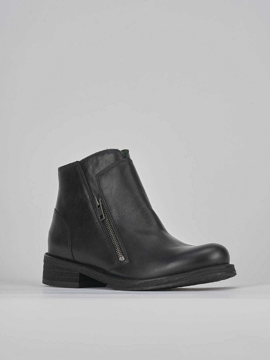 Donna Barca | Stivaletti Tacco Basso Tacco 2 Cm In Pelle Nera