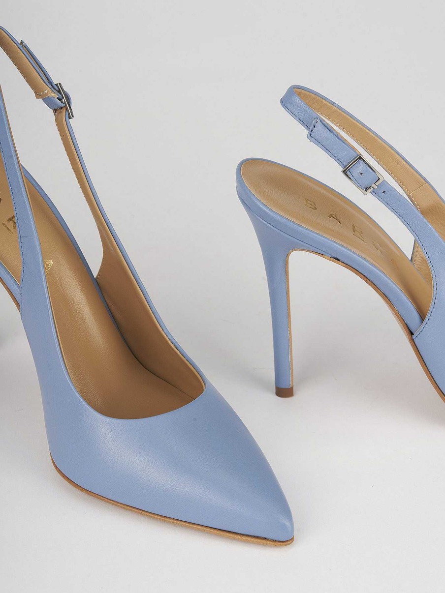 Donna Barca | Decollete Tacco 11 Cm In Pelle Azzurra