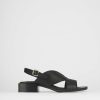 Donna Barca | Sandali Tacco Alto Tacco 5 Cm In Pelle Nera