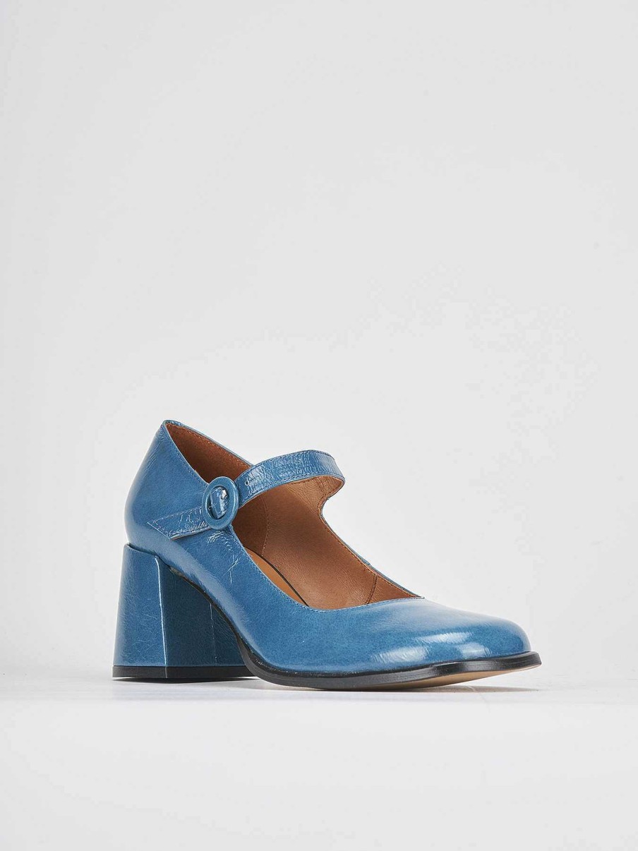 Donna Barca | Decollete Tacco 8 Cm In Vernice Blu