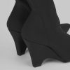 Donna Barca | Stivaletti Tacco Alto Tacco 9 Cm Tessuto Nero