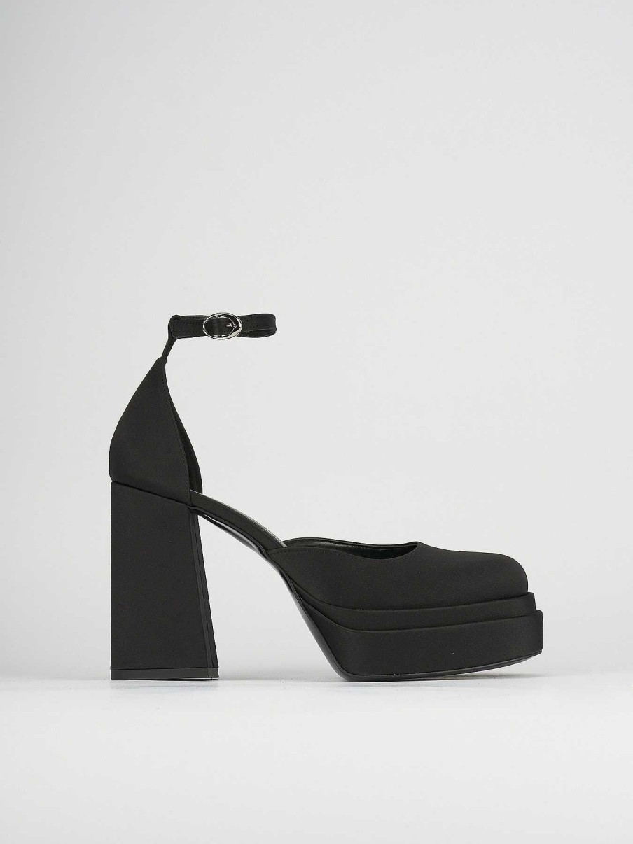 Donna Barca | Decollete Tacco 11 Cm In Raso Nero