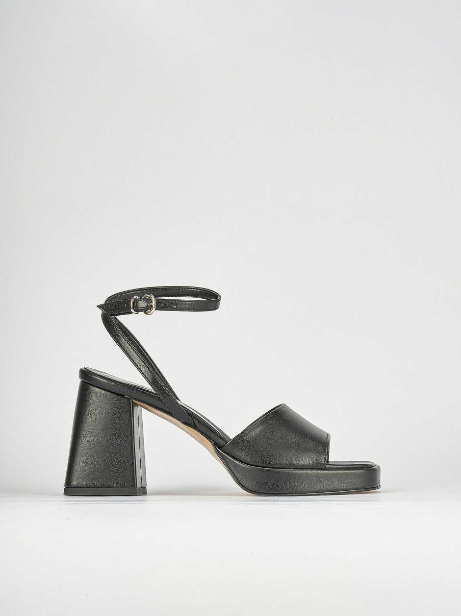 Donna Barca | Sandali Tacco Alto Tacco 7 Cm In Pelle Nera