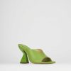 Donna Barca | Ciabatte Tacco 10 Cm In Pelle Verde