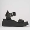 Donna Barca | Zeppa Tacco 5 Cm In Pelle Nera