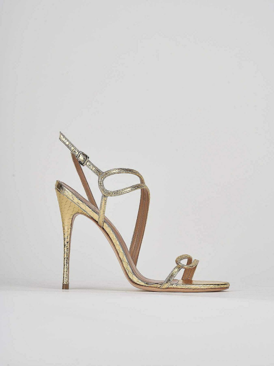 Donna Barca | Sandali Tacco Alto Tacco 11 Cm In Pelle Oro