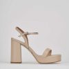 Donna Barca | Sandali Tacco Alto Tacco 9 Cm In Pelle Beige