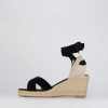 Donna Barca | Espadrillas Tacco 6 Cm In Camoscio Nero