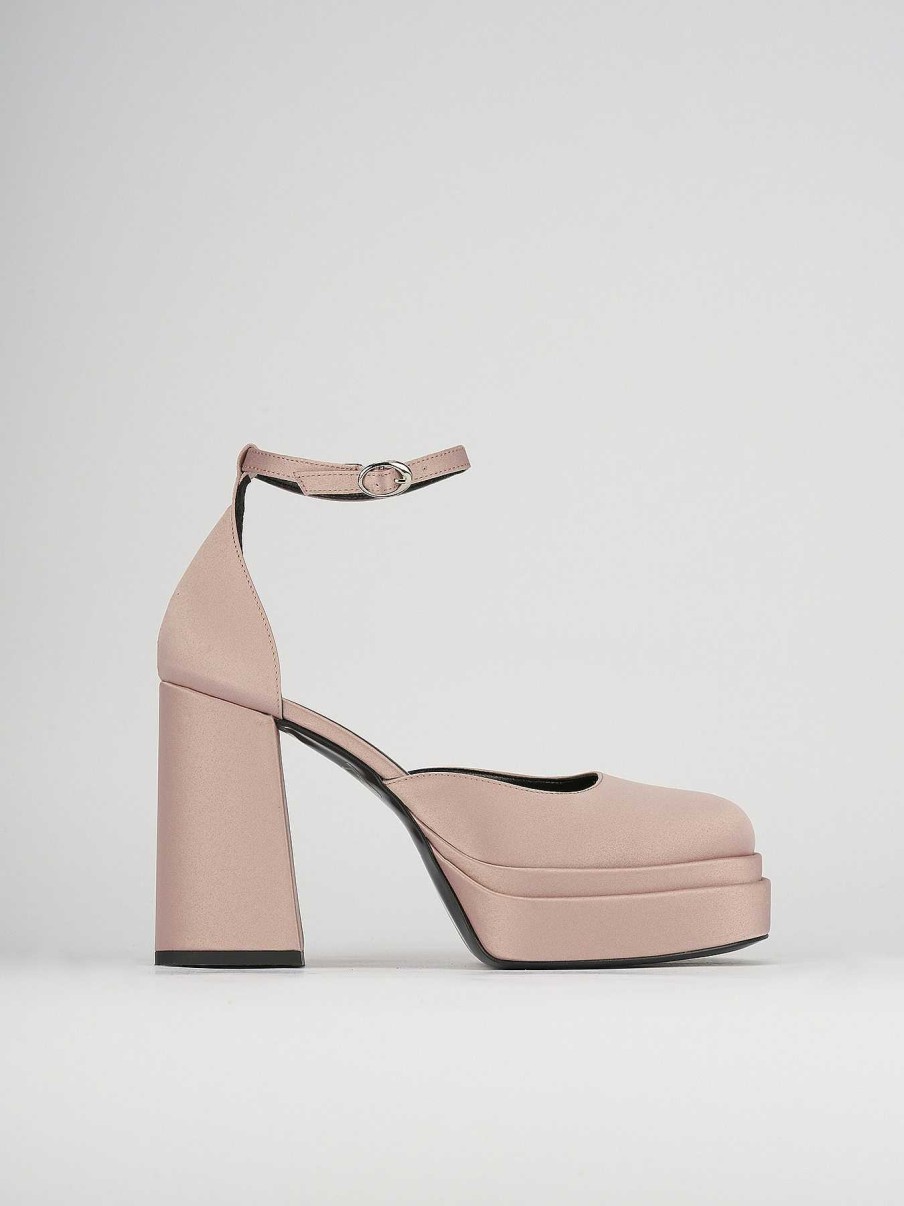 Donna Barca | Decollete Tacco 11 Cm In Raso Rosa