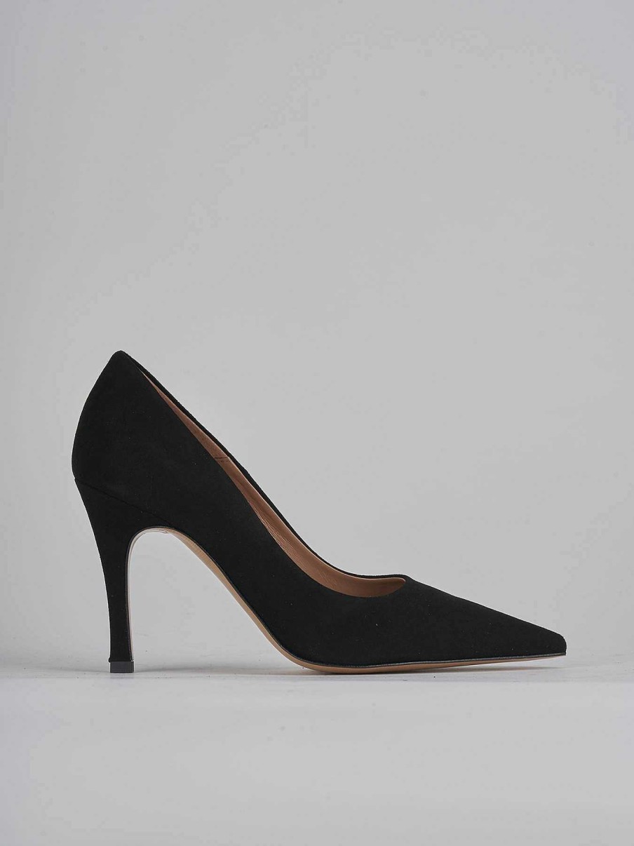 Donna Barca | Decollete Tacco 9 Cm In Camoscio Nero