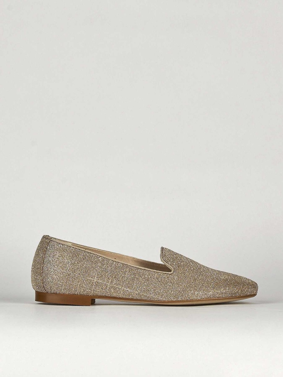 Donna Barca | Scarpe Basse Tacco 1 Cm Beige Glitter