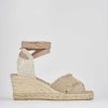 Donna Barca | Espadrillas Tacco 6 Cm In Tessuto Beige