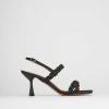 Donna Barca | Sandali Tacco Alto Tacco 7 Cm In Pelle Nera