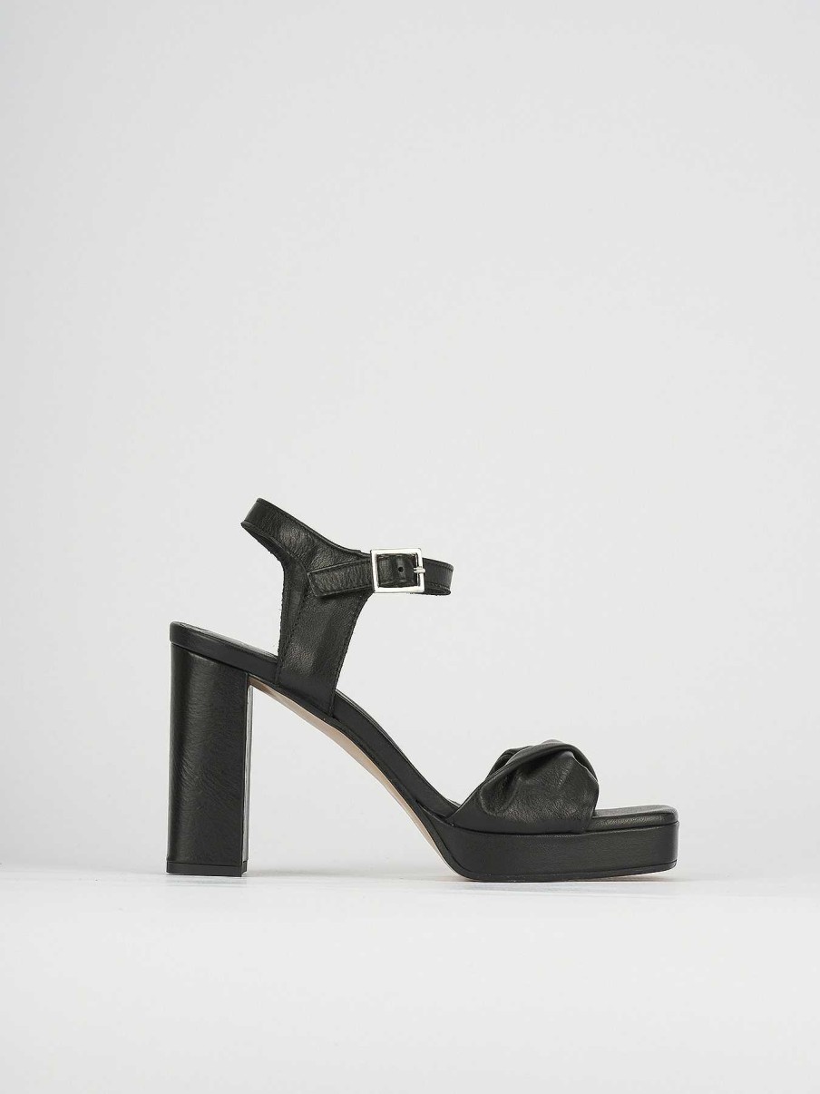 Donna Barca | Sandali Tacco Alto Tacco 9 Cm In Pelle Nera