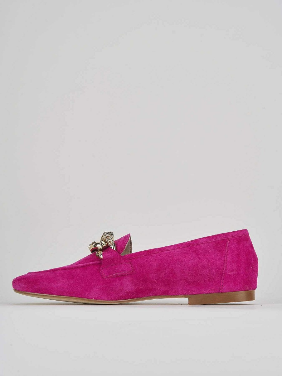 Donna Barca | Mocassino Tacco 1 Cm In Camoscio Rosa