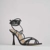 Donna Barca | Sandali Tacco Alto Tacco 9 Cm In Pelle Nera