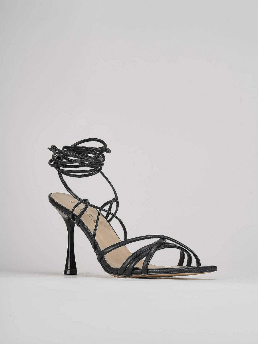 Donna Barca | Sandali Tacco Alto Tacco 9 Cm In Pelle Nera