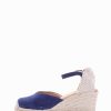 Donna Barca | Espadrillas Tacco 6 Cm Camoscio Blu