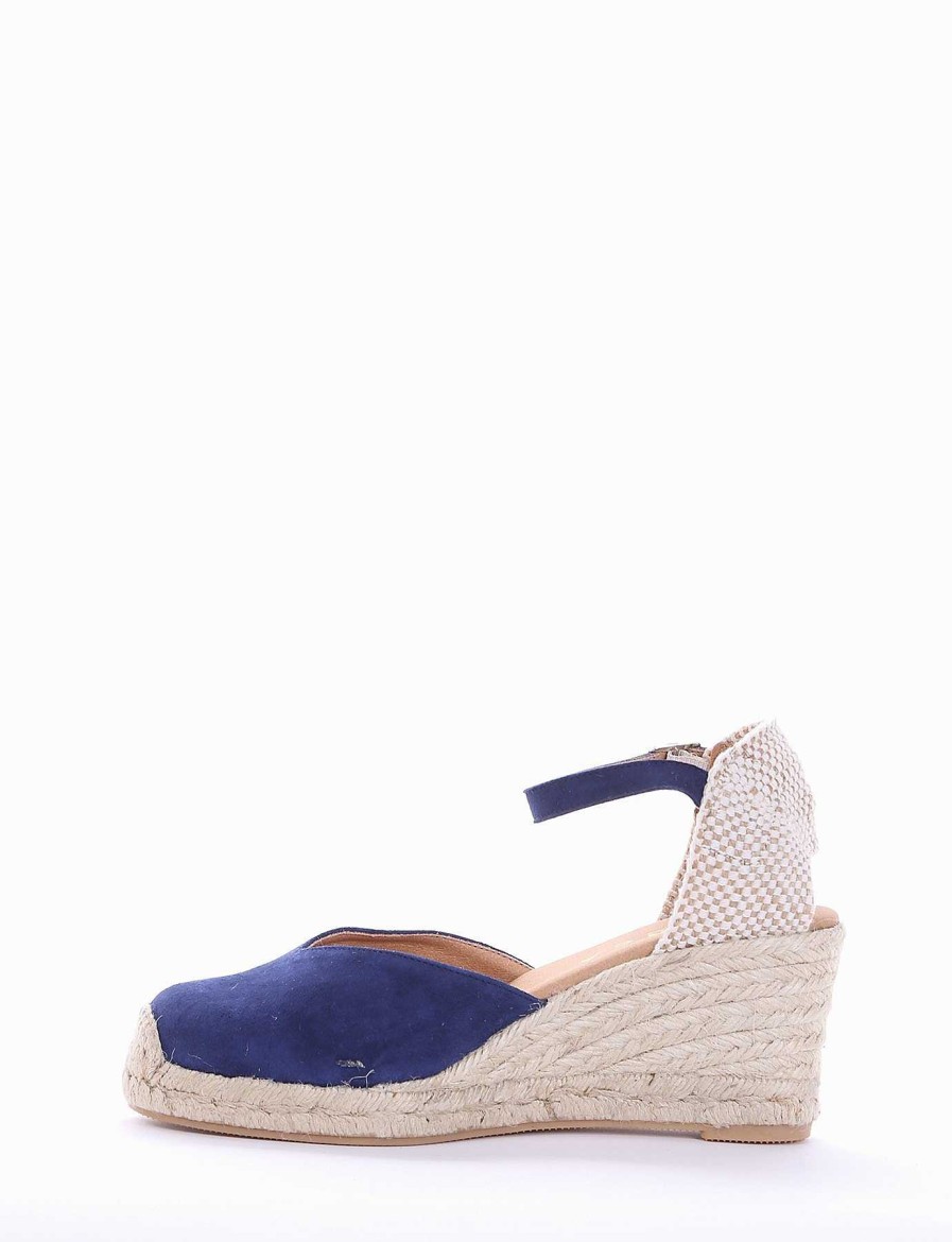 Donna Barca | Espadrillas Tacco 6 Cm Camoscio Blu