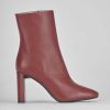 Donna Barca | Stivaletti Tacco Alto Tacco 9 Cm In Pelle Bordeaux