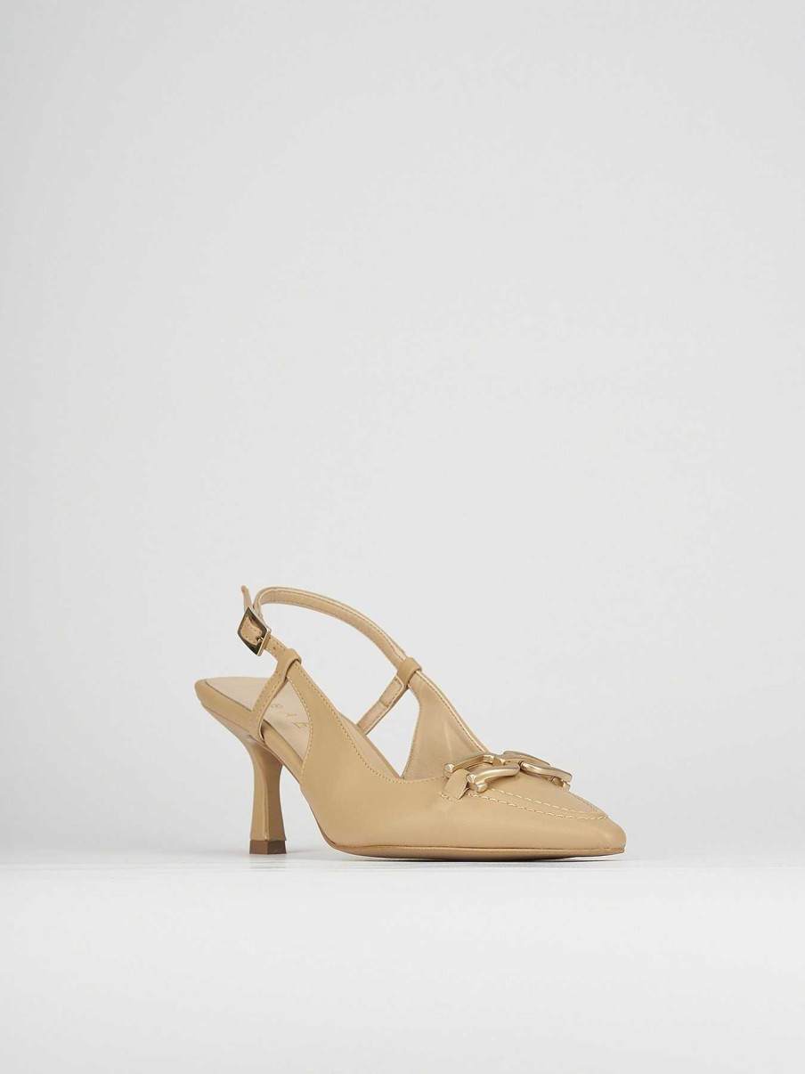 Donna Barca | Decollete Tacco 7 Cm In Pelle Beige