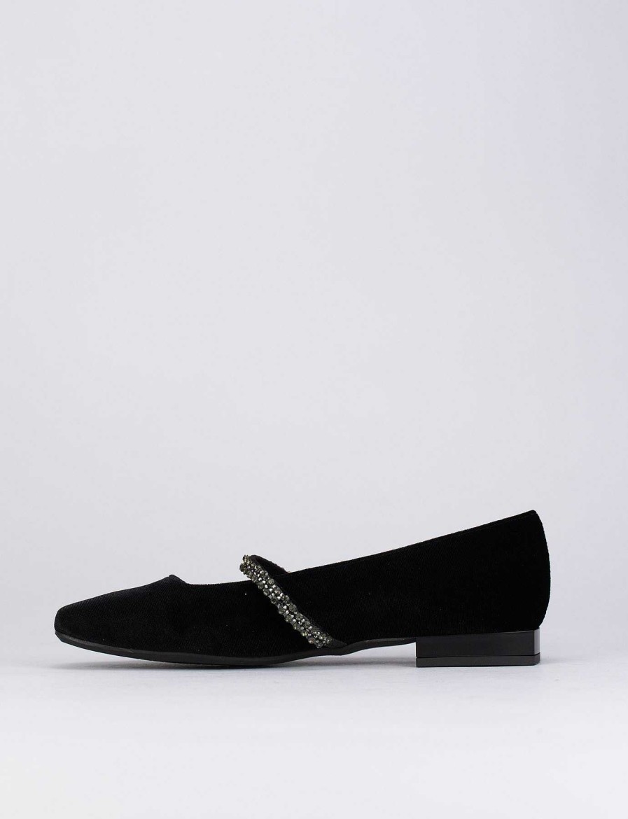 Donna Barca | Scarpe Basse Tacco 1 Cm In Velluto Nero