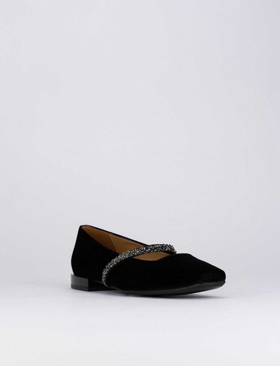 Donna Barca | Scarpe Basse Tacco 1 Cm In Velluto Nero