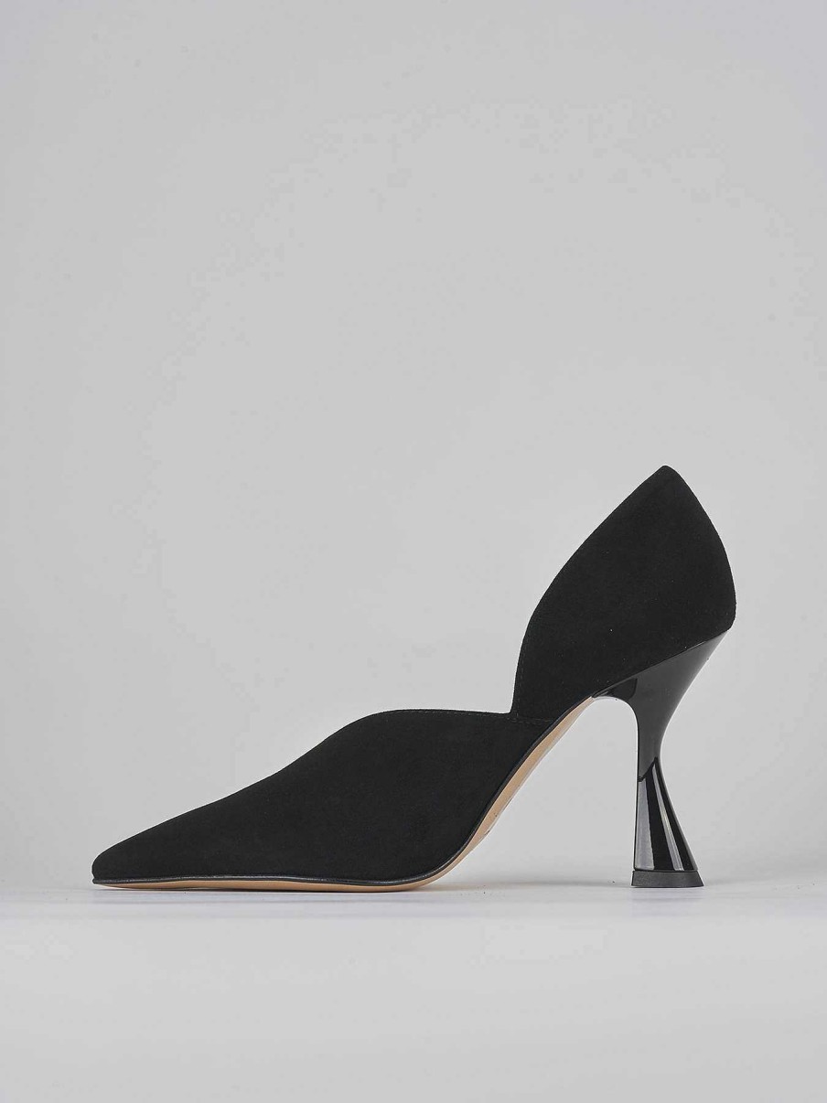 Donna Barca | Decollete Tacco 9 Cm In Camoscio Nero