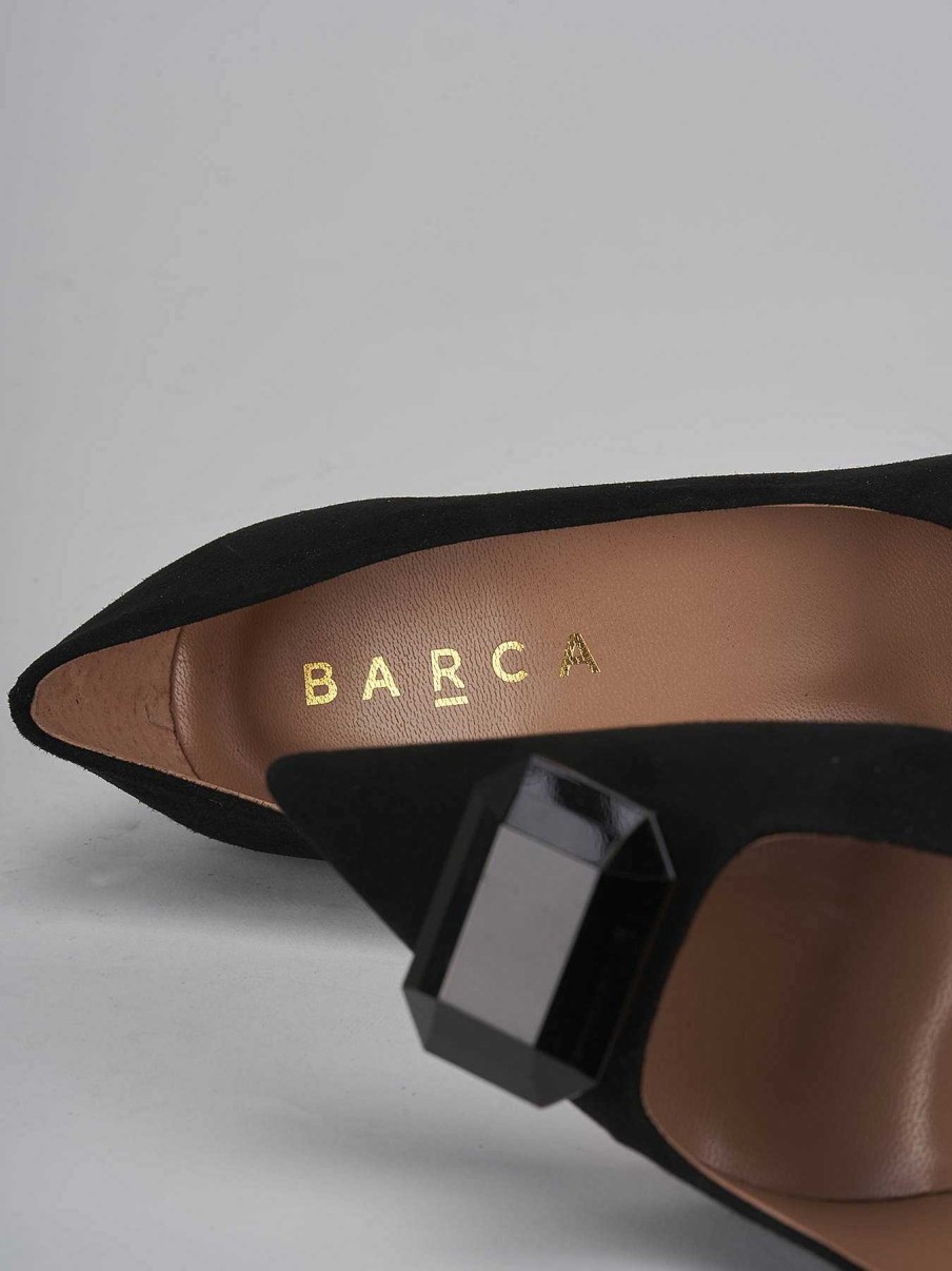 Donna Barca | Decollete Tacco 9 Cm In Camoscio Nero