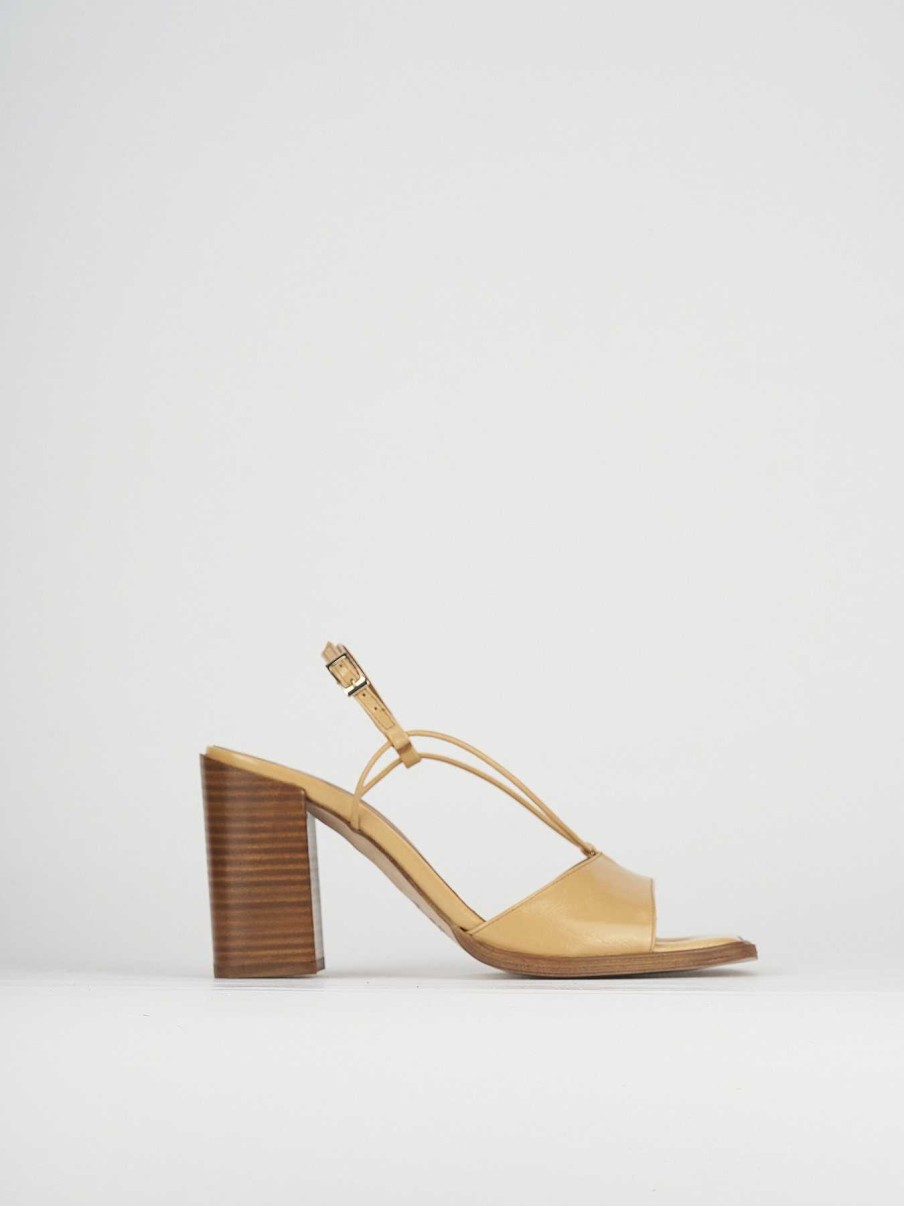 Donna Barca | Sandali Tacco Alto Tacco 9 Cm In Pelle Marrone