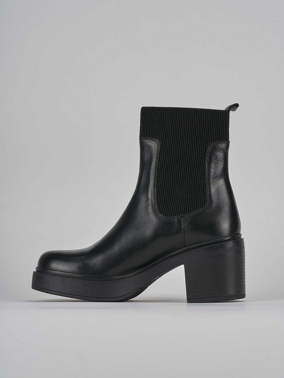 Donna Barca | Stivaletti Tacco Basso Tacco 4 Cm In Pelle Nera