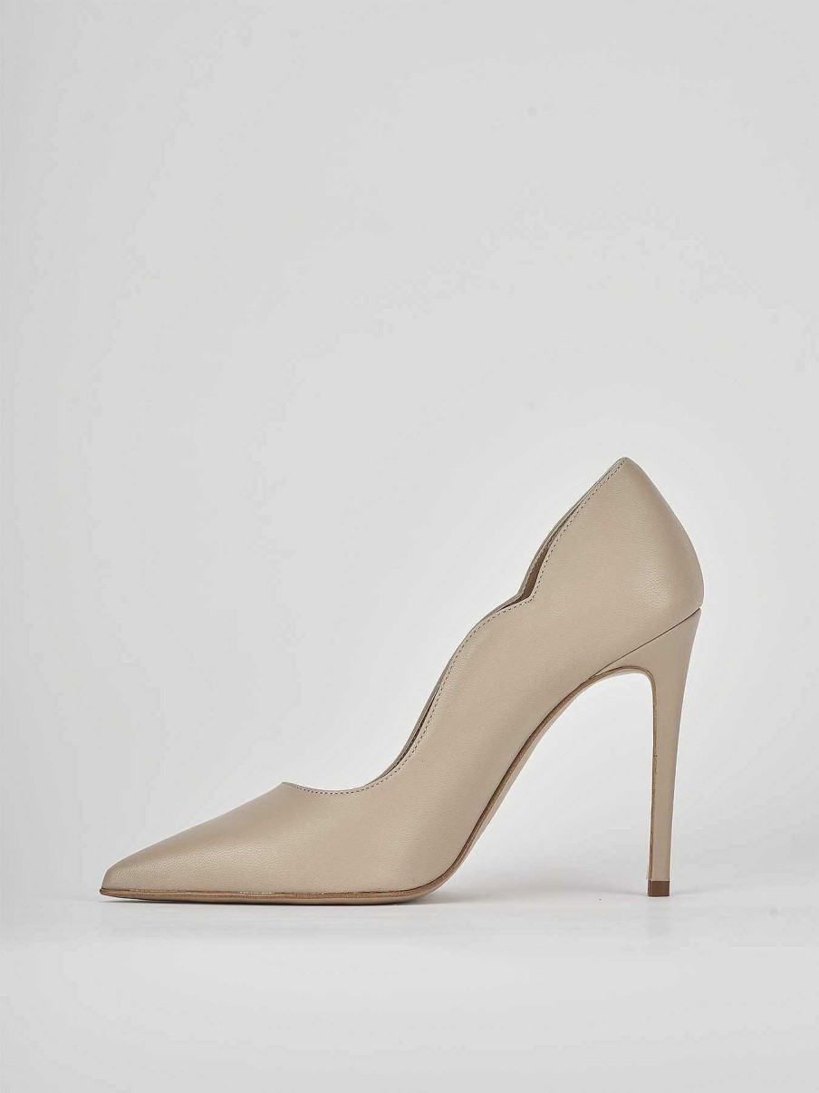 Donna Barca | Decollete Tacco 11 Cm In Pelle Beige