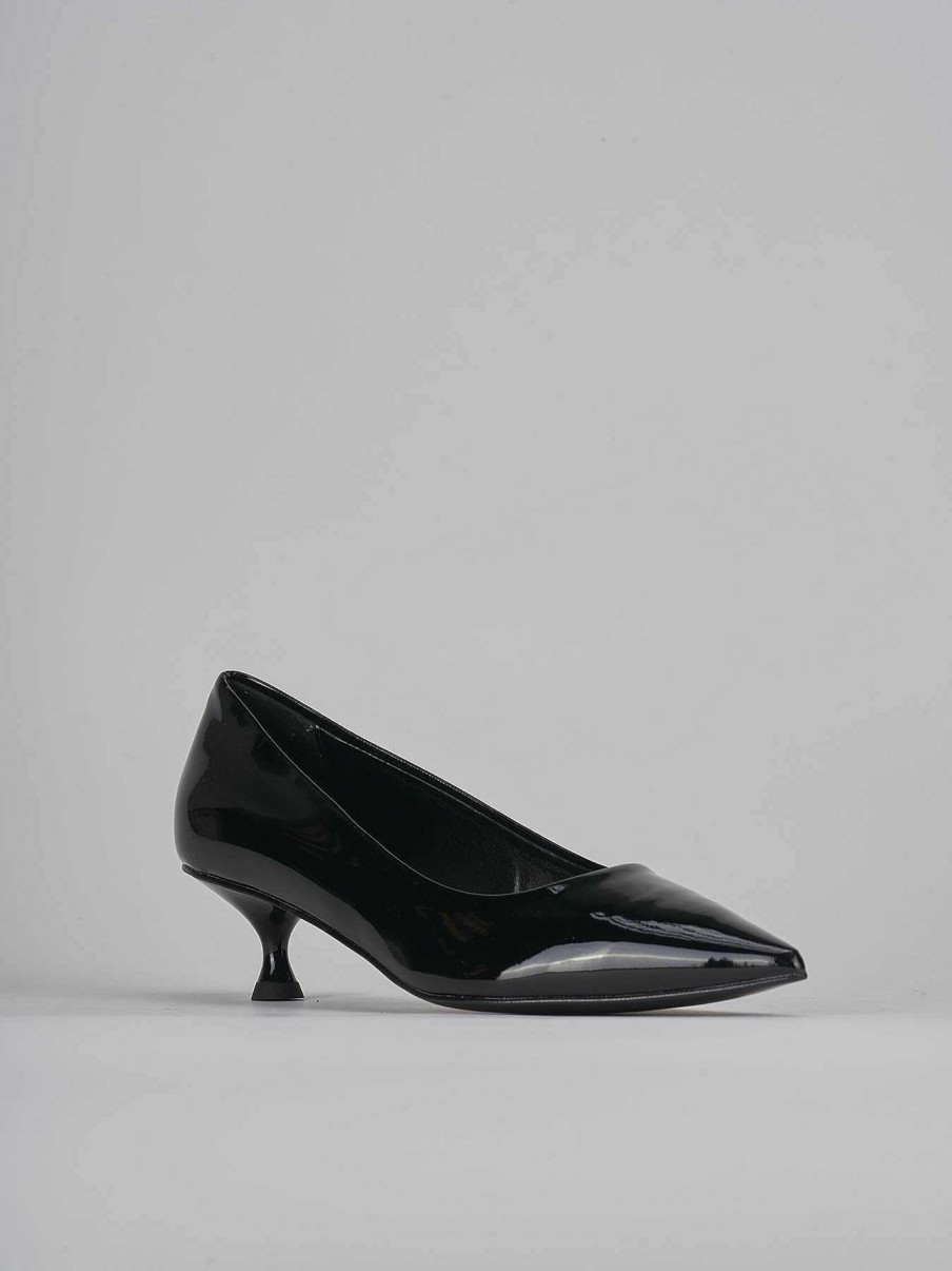 Donna Barca | Decollete Tacco 4 Cm In Vernice Nera