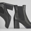 Donna Barca | Stivaletti Tacco Alto Tacco 8 Cm In Pelle Nera